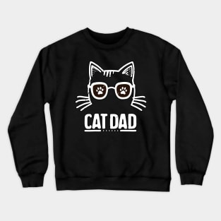 Retro White Cat Dad Crewneck Sweatshirt